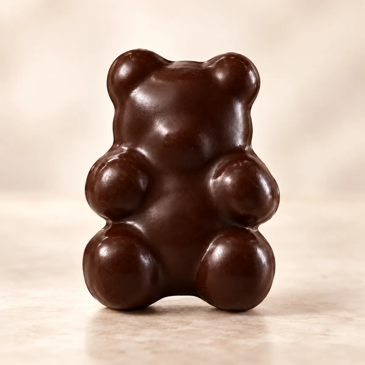 Ourson à la guimauve enrobé de chocolat noir Valrhona